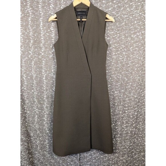BCBG‎ MAXAZRIA Elisabeth Vest Wrap Dress Brown Women's XXS - Picture 1 of 12